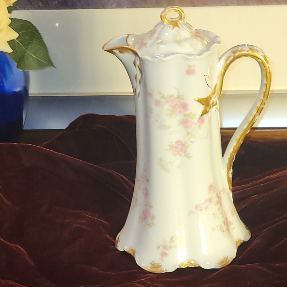 Antique Limoges Chocolate Pot Late 1800s.